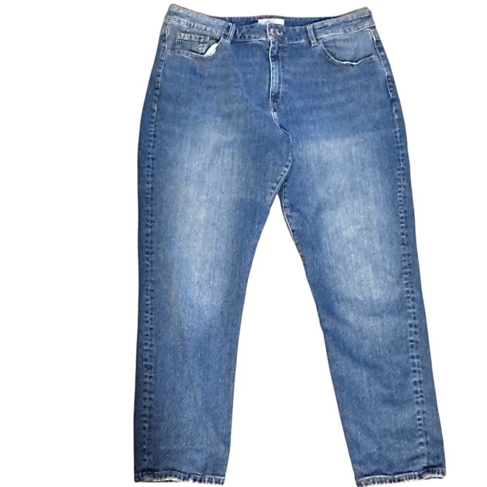 MOM Jeans Marks and Spencer Womens High Waisted Stretch Blue Denim UK 18  EU 46